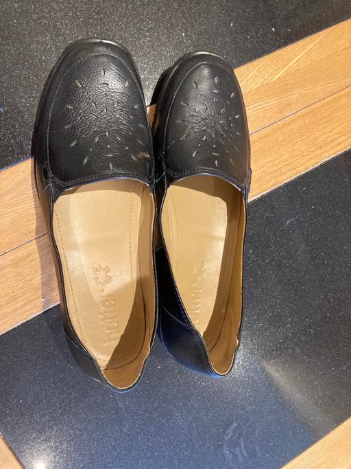  — HOTTER Black leather shoes size 5.5 std