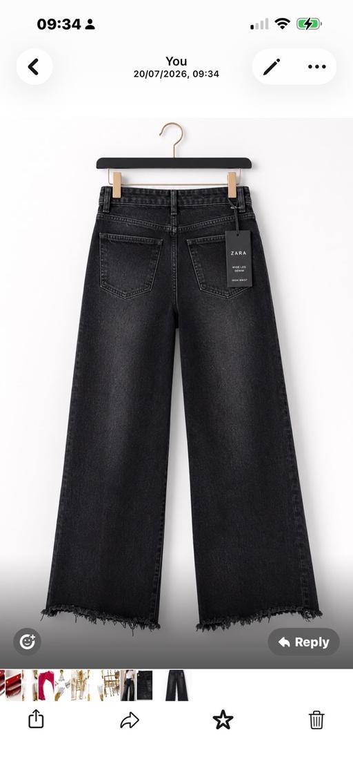  — Women’s black high waist wide leg denim jeans