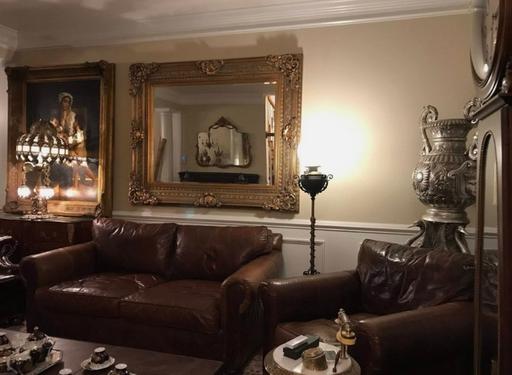  — Hardware Lancaster Leather Loveseat& Armchair