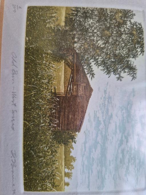  — 2 farm scene miniature prints