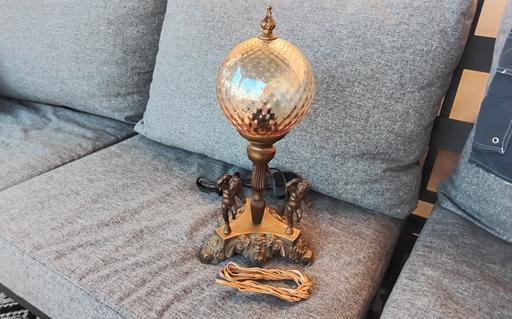  — vintage brass 3 cherub table lamp & free lamp
