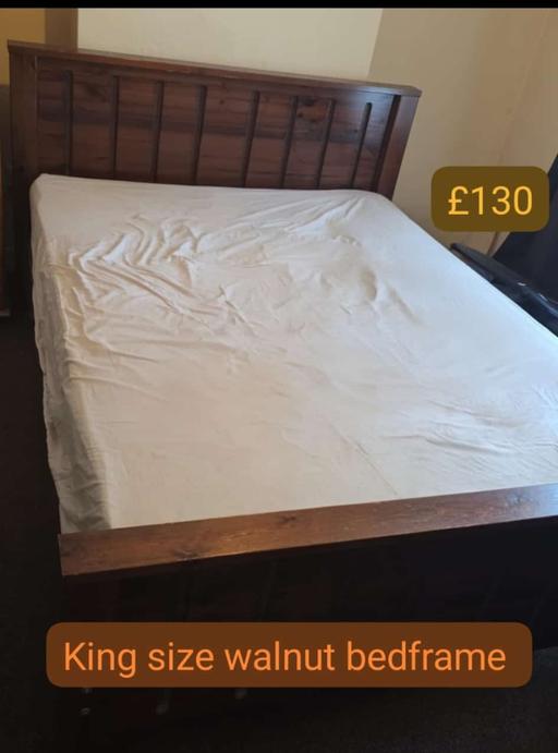  — solid walnut  wood king size bed
