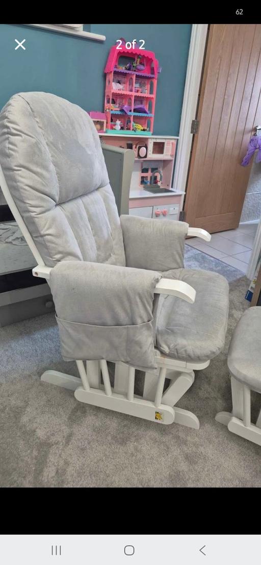  — Nursing rocking chair with rocking footstool,