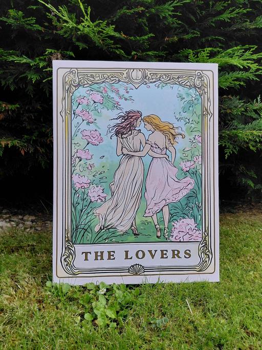  — "The Lovers" - tarot style - Framed Canvas