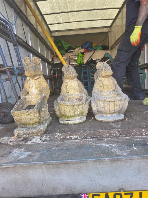  — LARGE CONCRETE GARDEN ORNAMENTS X 3