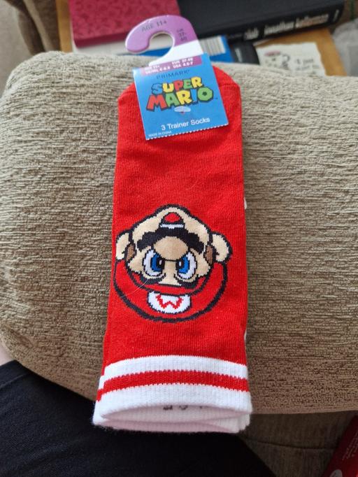  — bn 3pk Super Mario trainer socks age 11+