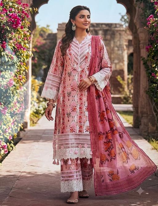  — 3 Piece Blush Pink Lawn Suit