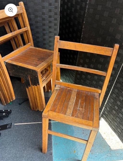  — Vintage set English Oak Stacking Dining Chair