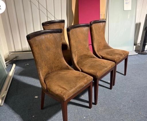  — modern-style brown dining chairs