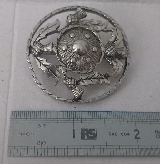  — Vintage pewter Scottish thistle brooch