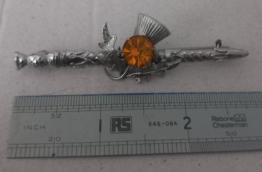  — vintage Scottish mizpah citrine brooch