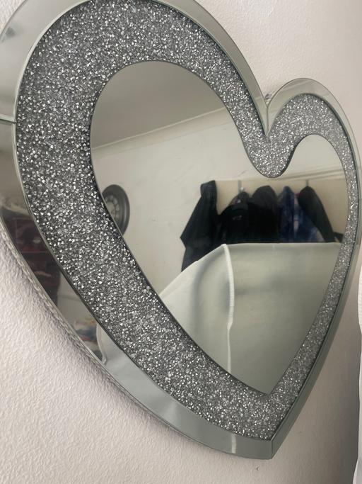  — Heart shaped crushed diamond mirror