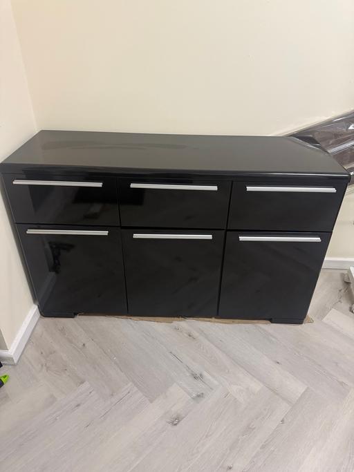  — Black High Gloss solid sideboard - Immaculate