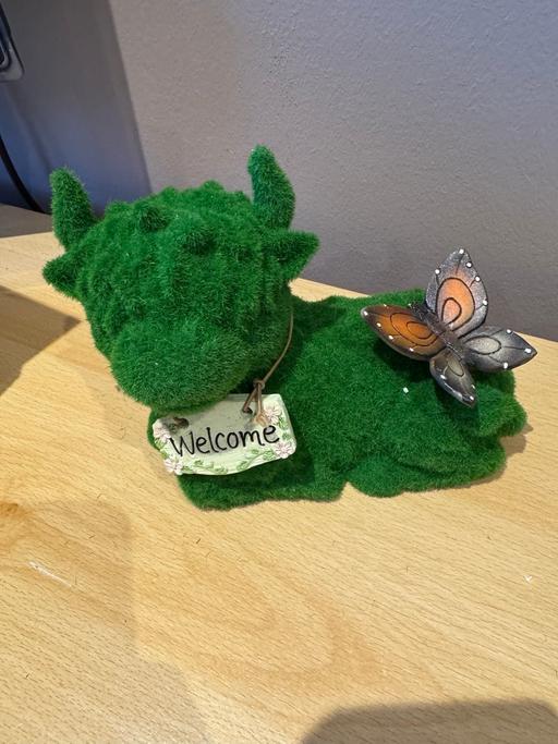  — Brand new flocked highland cow garden ornamen
