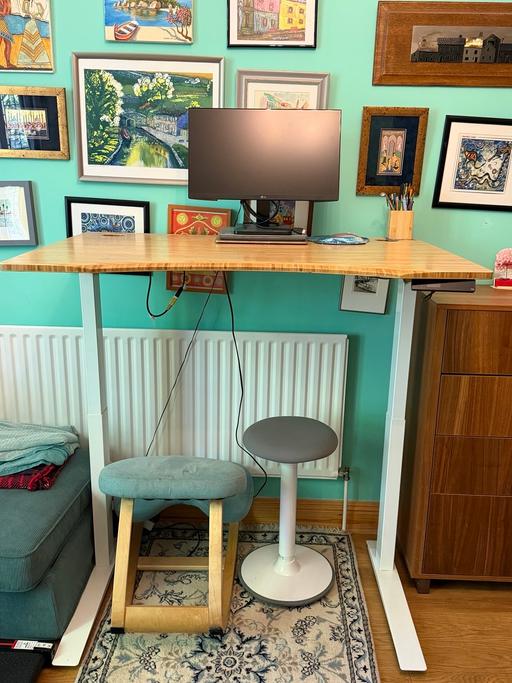  — Electric bamboo adjustable sit stand desk
