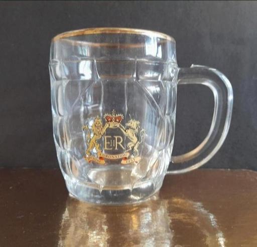  — VINTAGE GLASS CORONATION BEER MUG