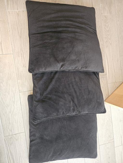  — Next large black velvet cushions