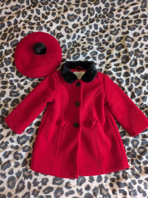  — baby girl winter coat and matching hat 9-12