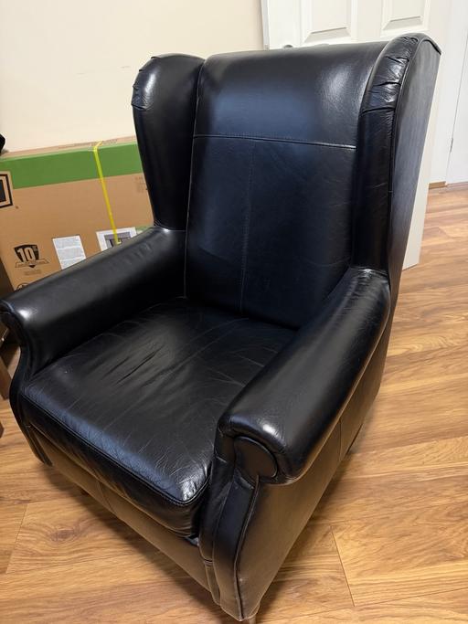  — Wingback leather chair