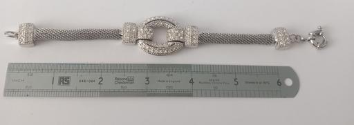  — J Kennedy Silver Tone and Rhinestone bracelet