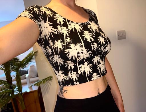  — Palm Trees Crop Top