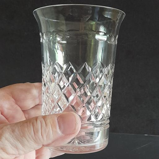  — VINTAGE DIAMOND-CUT LEAD CRYSTAL WHISKY GLASS