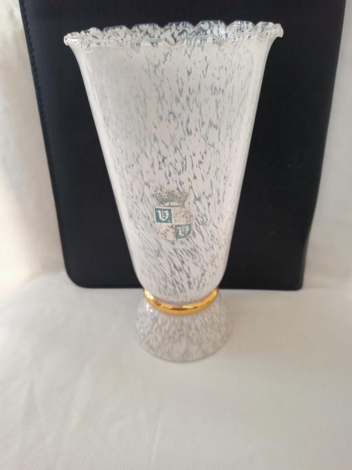  — VINTAGE FRENCH SPATTER ART GLASS VASE 1950's.