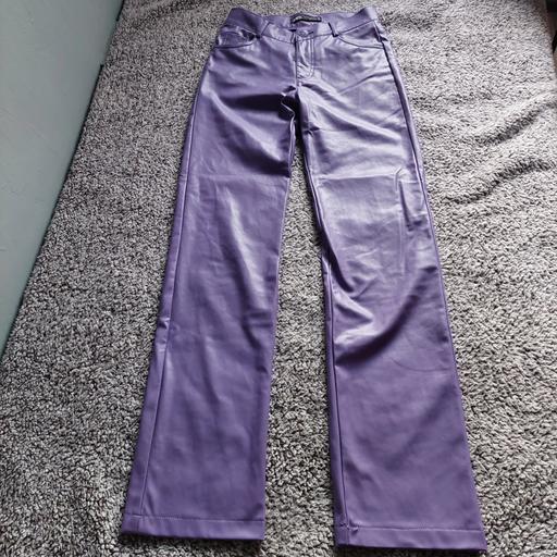  — womens faux leather trousers used x 1