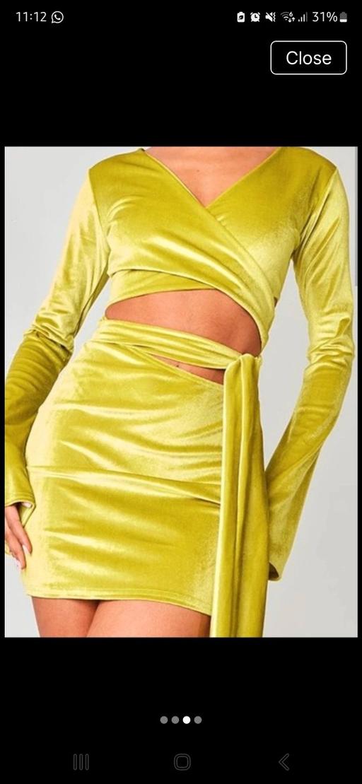  — Green Velvet Wrap Dress