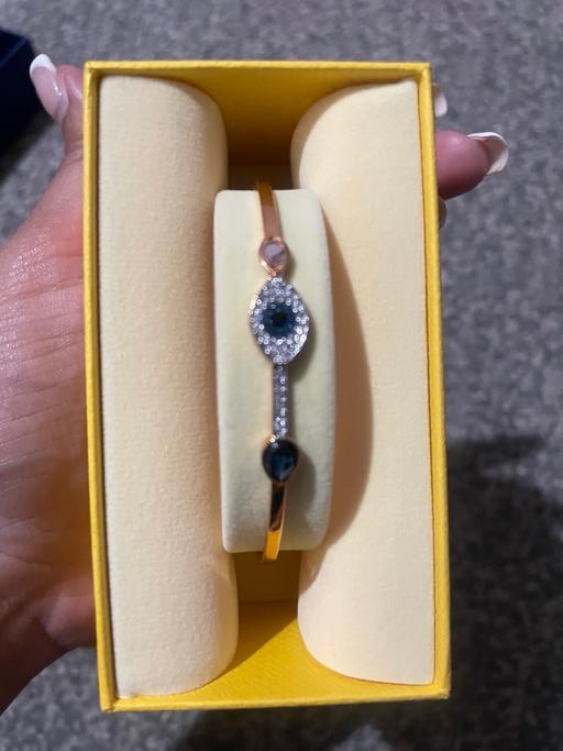  — Swarovski Rose Gold Evil Eye Bangle Bracelet
