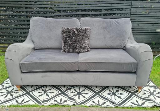  — Grey Velvet 2 seater sofa..