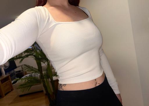  — Long Sleeve White Ribbed Top