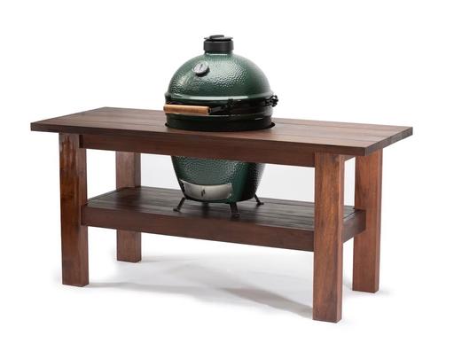  — Big green egg with mahogany table