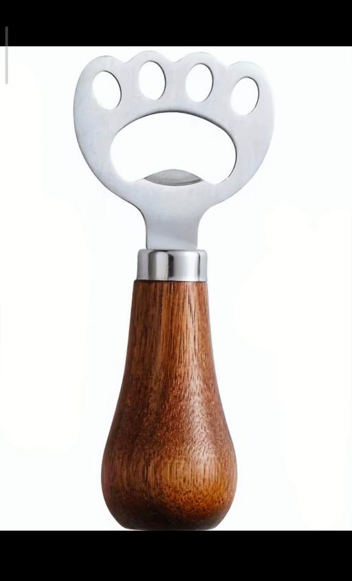  — Wooden Paw Bottle Beer Opener Stainless Steel