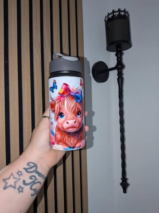 — highland cow sippy bottle