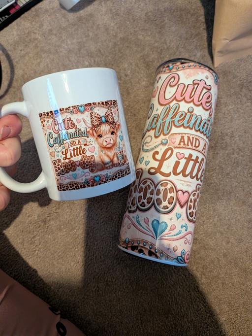  — highland cow tumbler and cup set