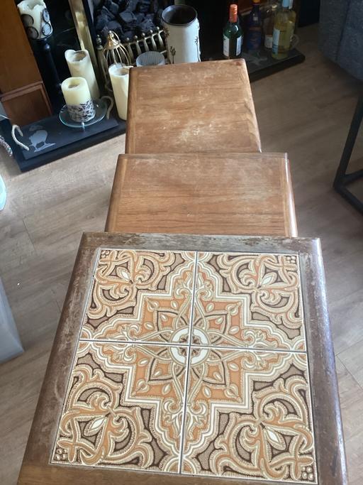  — Vintage Tiled Top Nest of Tables