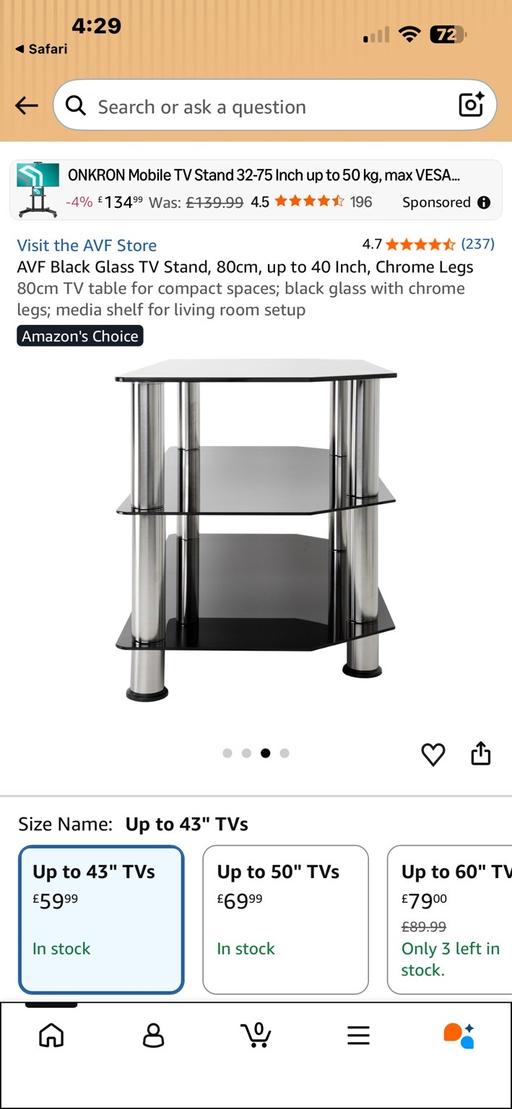 — Glass TV unit