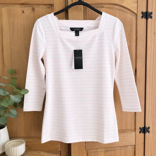  — Lauren Ralph Lauren Pink & White Striped Long