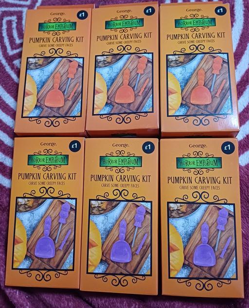  — pumpkin carving sets. x 6. new