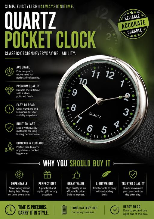  — pocket clock