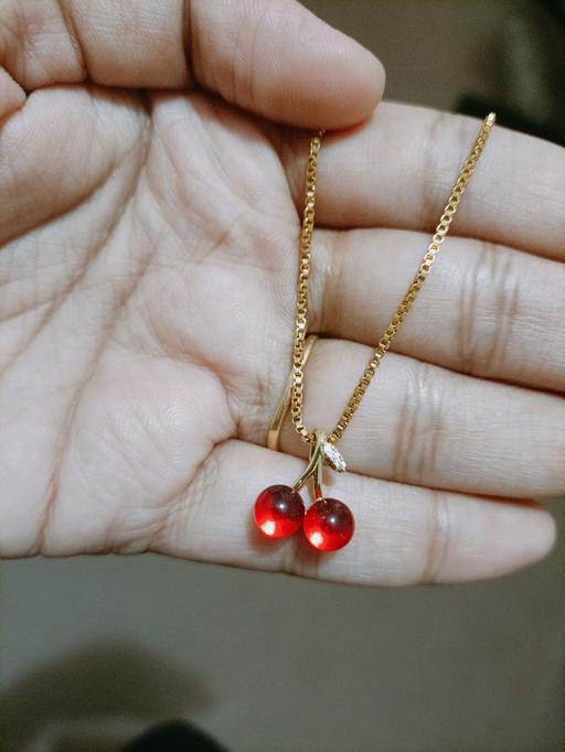  — gold-tone cherry pendant necklace