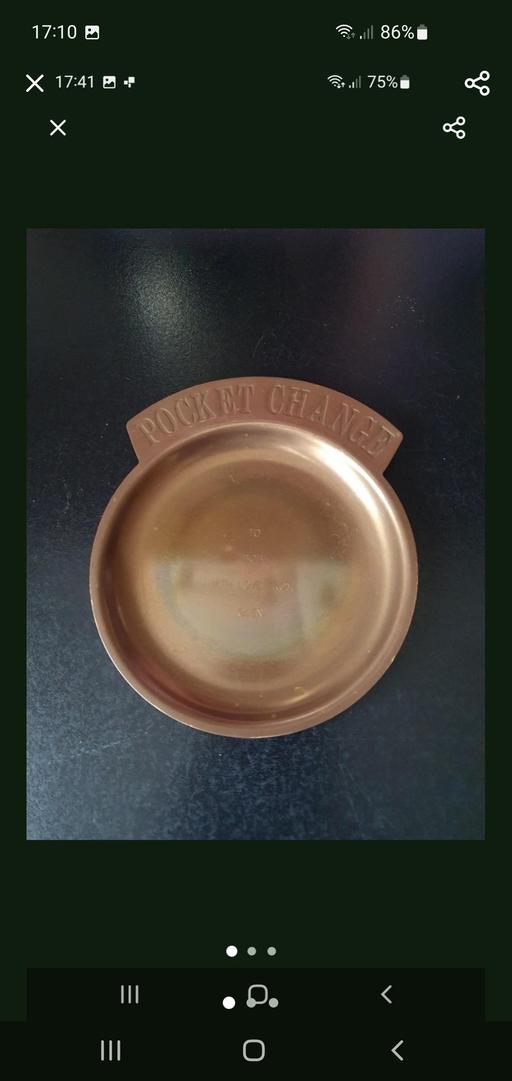  — vintage brass pocket change tray
