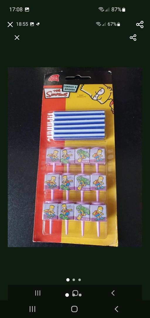  — simpsons candles and holders set NEW