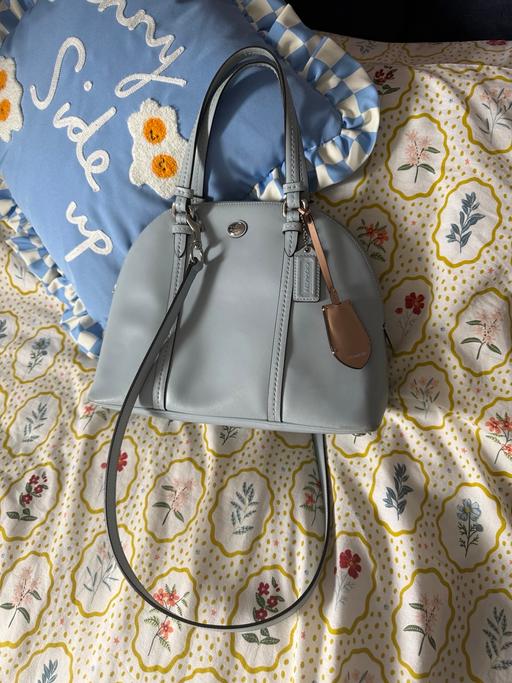  — Light blue coach bag