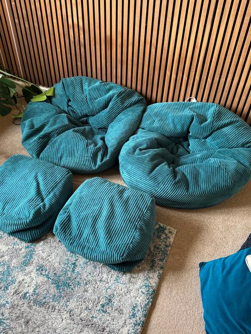  — Teal Jumbo Cord Bean Bags