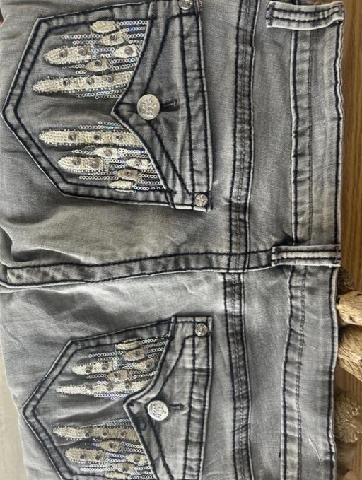  — Grey straight leg jeans