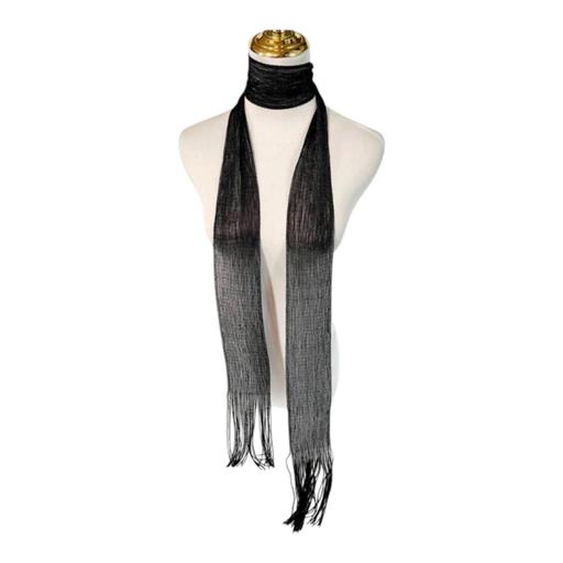  — Ladies long black skinny scarf