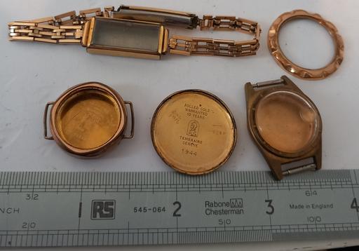  — Antique rolled gold watch parts