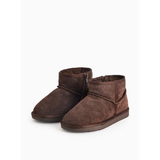  — Chocolate Brown Ankle Borg Boots